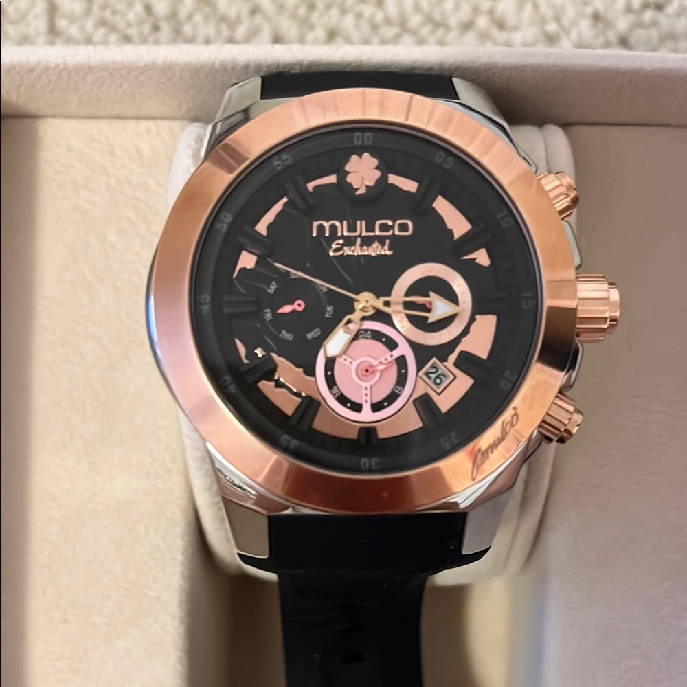 Mulco Black and Rose Gold Watch